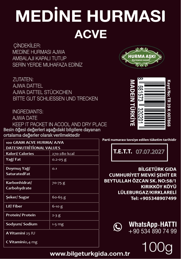 Acve%20Medine%20Hurması%20100%20Gr