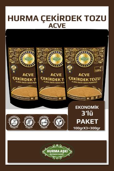 Acve Hurma Çekirdeği Tozu 100GrX3=300Gr