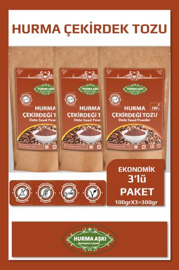 Hurma Çekirdeği Tozu 100Gr.X3=300Gr